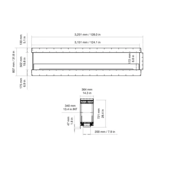 Flex 122PN Peninsula Fireplace