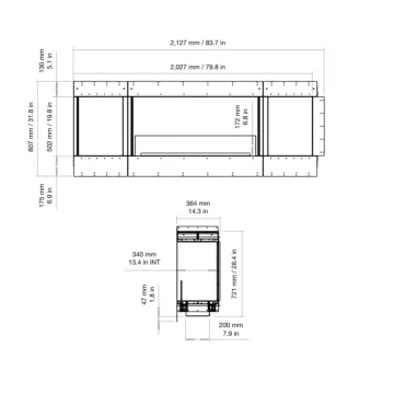 Flex 78LC.BX2 Left Corner Fireplace