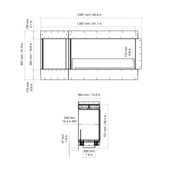 Flex 60LC.BXL Left Corner Fireplace