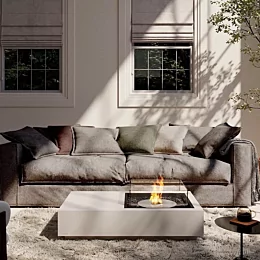 「Manhattan 50」は、テーブルと暖炉が一体化し、シンプルなデザインと機能性で人気の製品。
炎を囲みながら、本を読んだり、お食事をし...