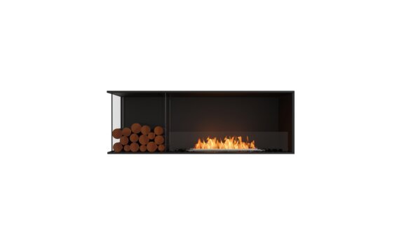 Flex 60LC.BXL Left Corner - Ethanol / Black / Installed view - Logs not included by EcoSmart Fire