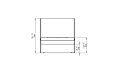 Igloo XL5 Designer Fireplace - Technical Drawing / Front by EcoSmart Fire