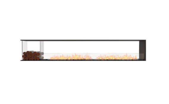 Flex 122PN.BXL Peninsula - Ethanol / Black / Installed view - Logs not included by EcoSmart Fire