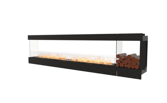 Flex 122PN.BXR Peninsula - Ethanol / Black / Uninstalled view - Logs not included by EcoSmart Fire
