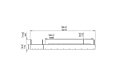 Flex 86BN.BX1 Bench - Technical Drawing / Front by EcoSmart Fire