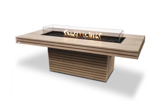 Gin 90 (Dining) Fire Pit - Gas LP/NG / Teak / *Accessory inclusions may vary / Teak colours may vary by EcoSmart Fire