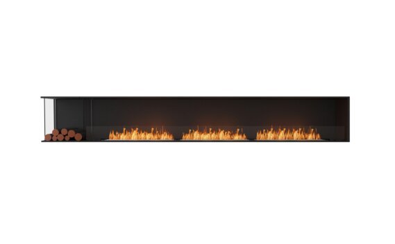 Flex 140LC.BXL Left Corner - Ethanol / Black / Installed view - Logs not included by EcoSmart Fire