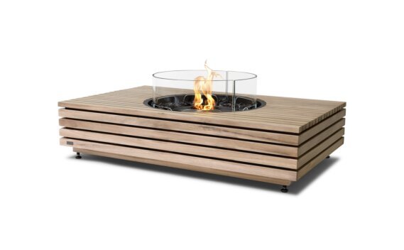 Martini 50 Fire Pit - Ethanol - Black / Teak / *Optional fire screen / Teak colours may vary by EcoSmart Fire