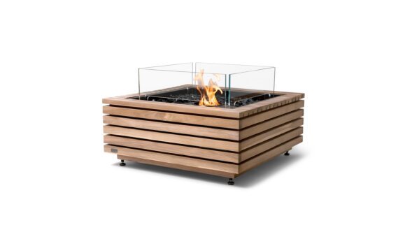 Base 30 Fire Pit - Ethanol - Black / Teak / *Optional fire screen / Teak colours may vary by EcoSmart Fire